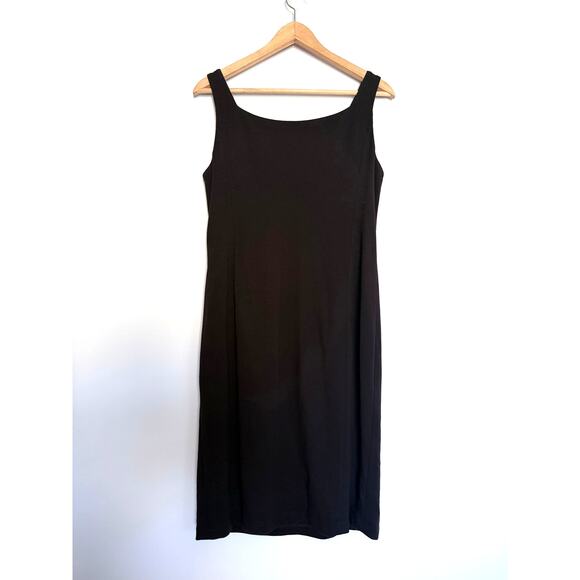 EILEEN FISHER Viscose Stretch Ponte chocolate brown blazer + dress 2pc suit set - Picture 12 of 15